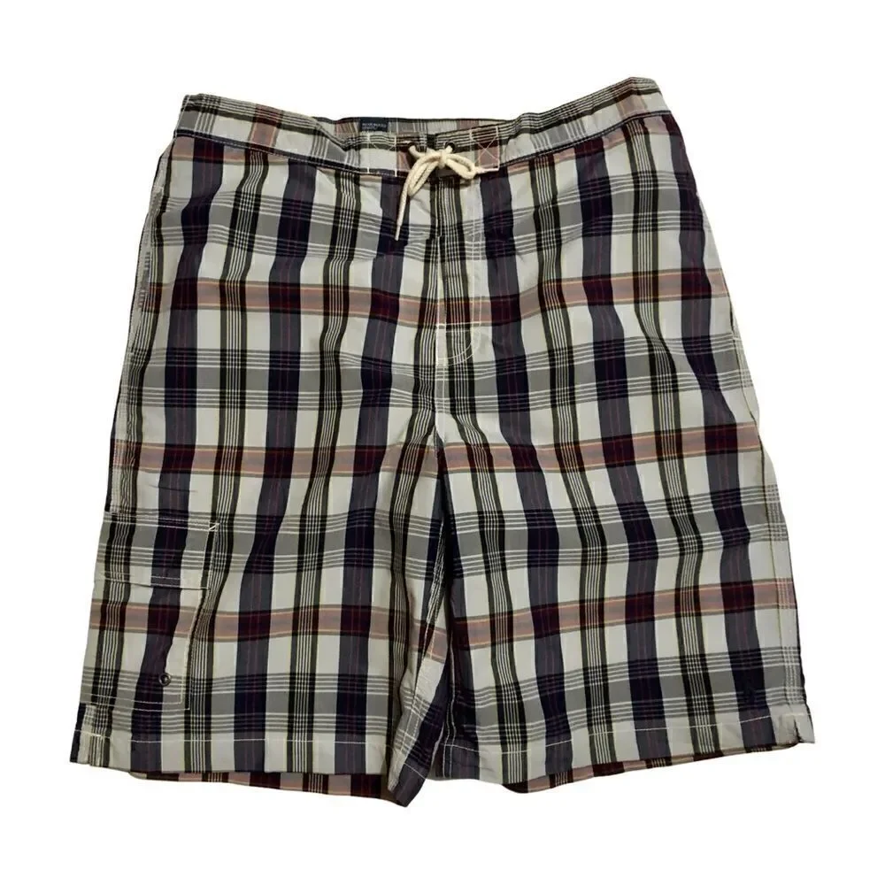 Ralph Lauren Polo Mens Plaid Cargo Pocket Swim Trunks Shorts (L)